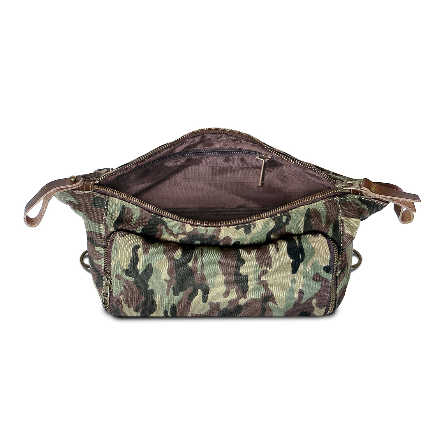 Men's & Women's Leather-Trim Canvas Toiletry Bag - Travel Dopp Kit with YKK Zipper for Gym & Vacation