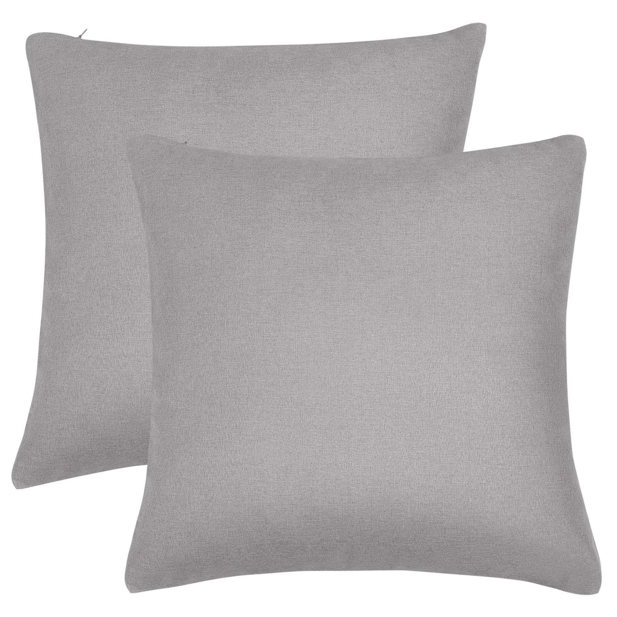 PiccoCasa 2 Pack Waterproof Throw Pillow Covers 18x18 Inch - Decorative Cushion Covers for Sofa, Bed, Living Room, Car Seat, Garden, Patio & Tent - Soft Gray Home Decor (Perfect for Indoor & Outdoor Use)