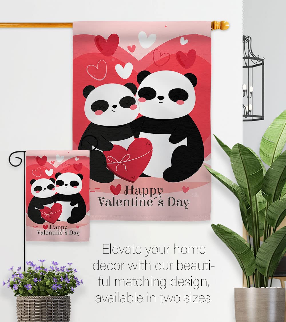 Panda Love Garden Flag - Valentine's Spring Decor for Yard & Home