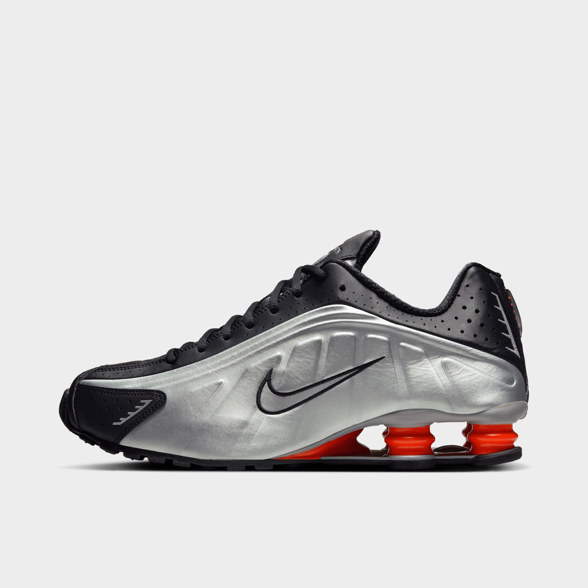 Nike Shox R4 Running Shoes for Men - Metallic Silver/Black Colorway | Lightweight Cushioned Sneakers for Gym, Workout & Casual Wear