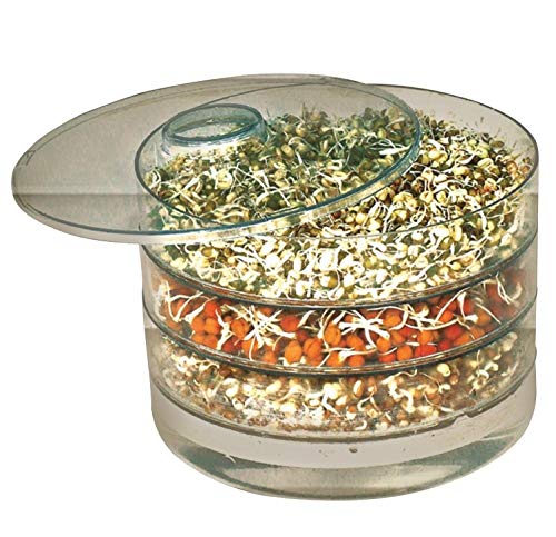 Organic Sprout Maker Kit with 4 Containers - Hygienic Home Sprouting System for Beans, Seeds & Grains | Fresh Healthy Sprouts for Salads, Sandwiches & Smoothies | IcyFlame 4-Bowl Sprout Growing Box