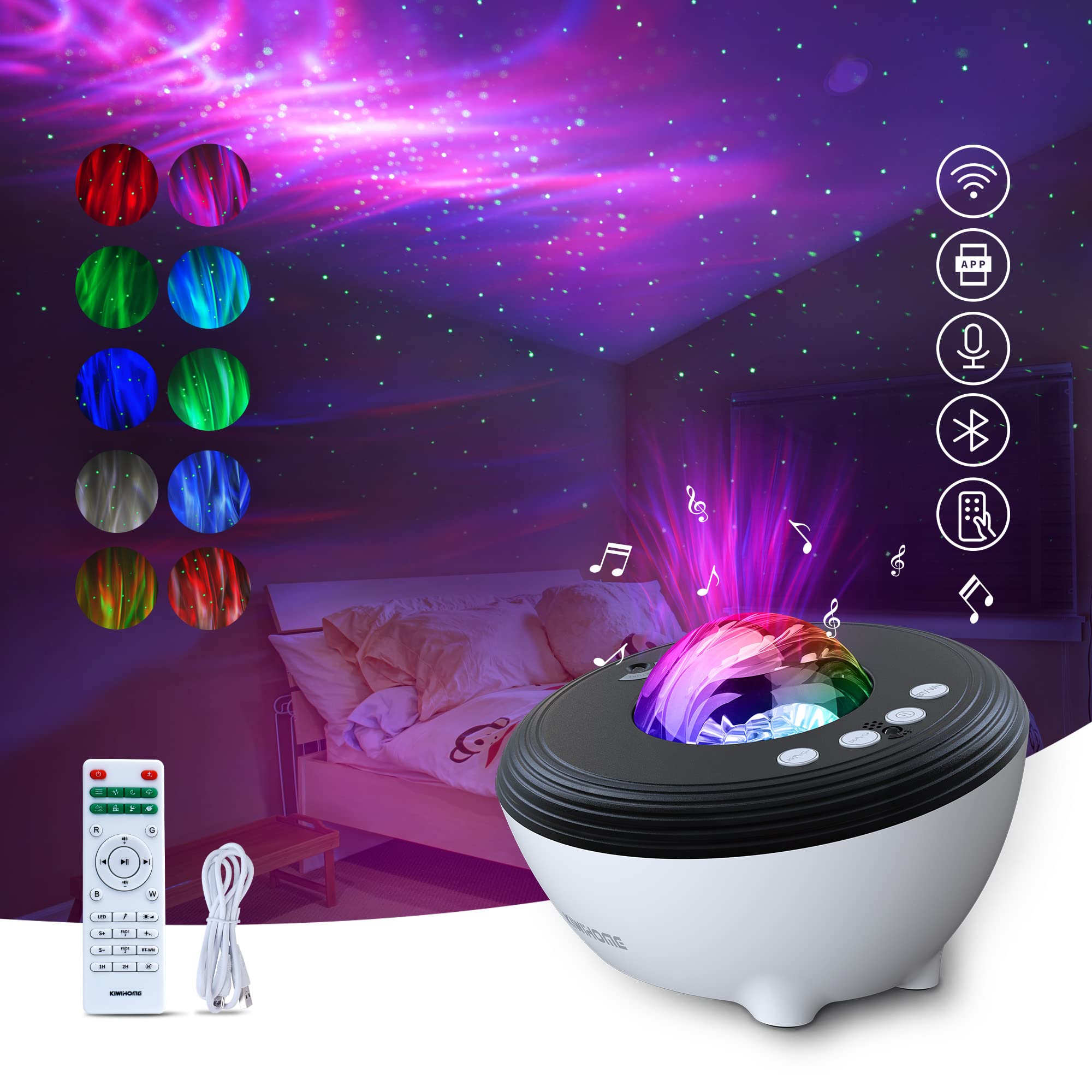 KIWIHOME PS5 Cooling Fan with Star Projector - Quiet Cooling System for PlayStation 5 & Galaxy Light Projector for Gaming Room - Perfect for Gaming Setup, Bedroom Decor, and Relaxation