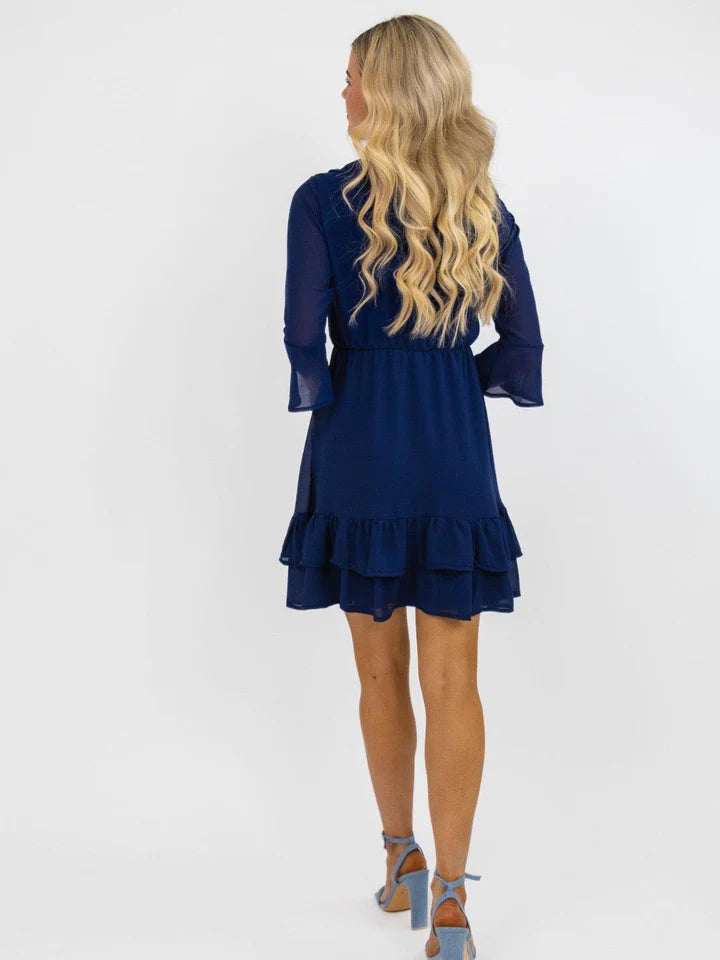 BARDOT Mini Dress Navy Blue - Elegant Sleeveless Bodycon Dress for Women | Perfect for Parties, Dates, and Night Out