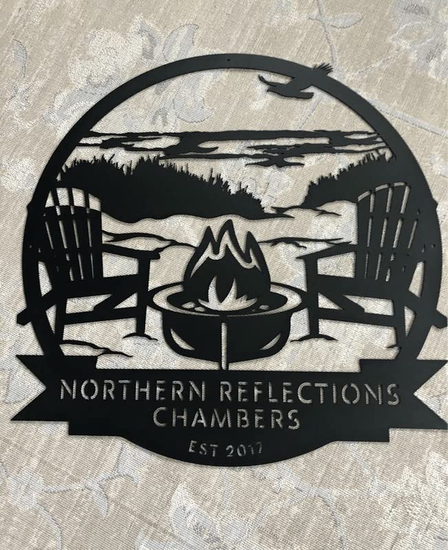 RealSteel Personalized Beach Campfire Monogram Sign - Custom Metal Wall Art for Home Décor, Outdoor Campsite, Backyard, Deer Lease & Fire Pit Areas - Perfect for Rustic Cabin, Hunting Lodge & Lakeside Retreat Decor