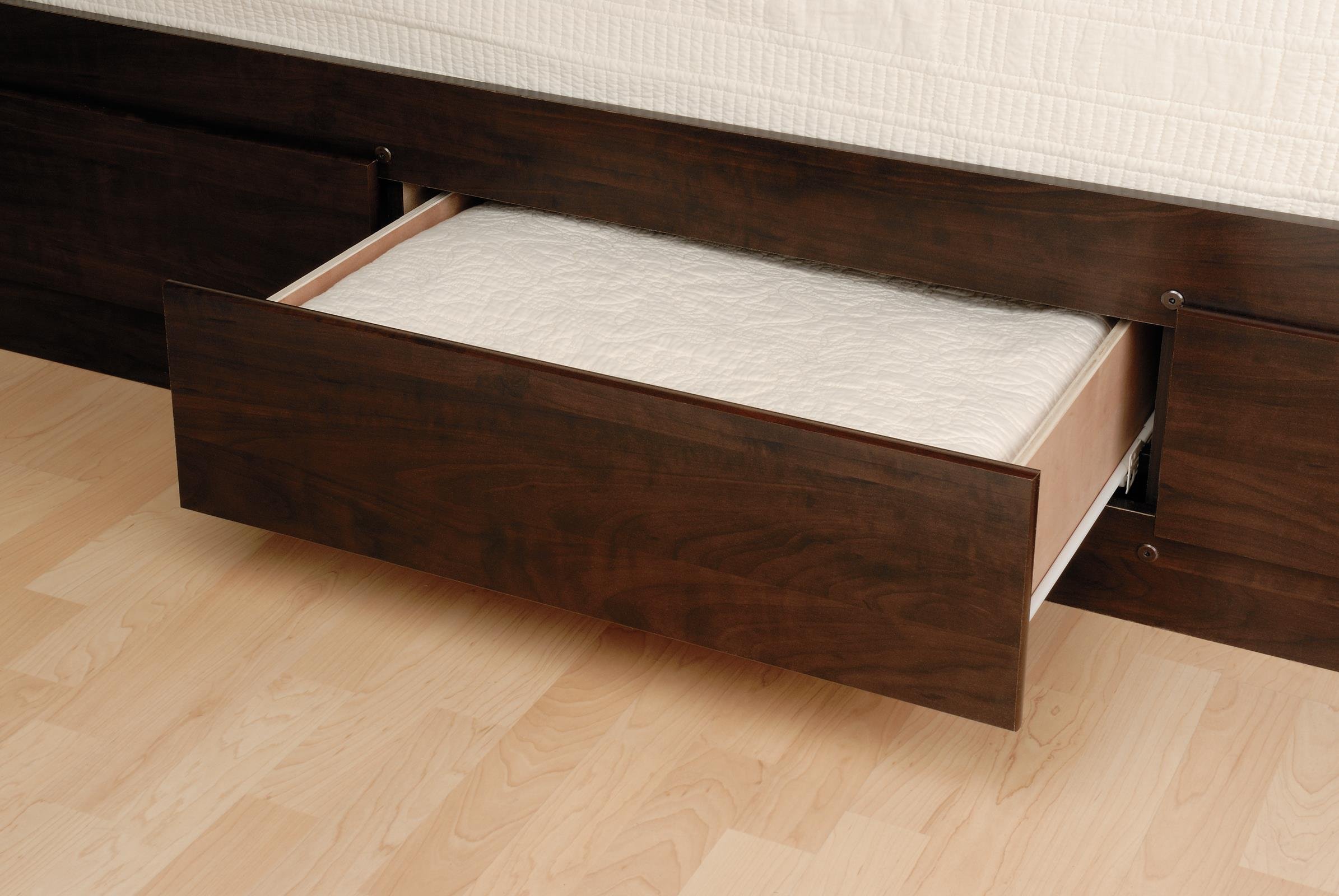 Prepac Mate's Queen 6-Drawer Minimalist Platform Storage Bed Frame - Contemporary Espresso Wood Bedroom Furniture with Underbed Drawers (81.5