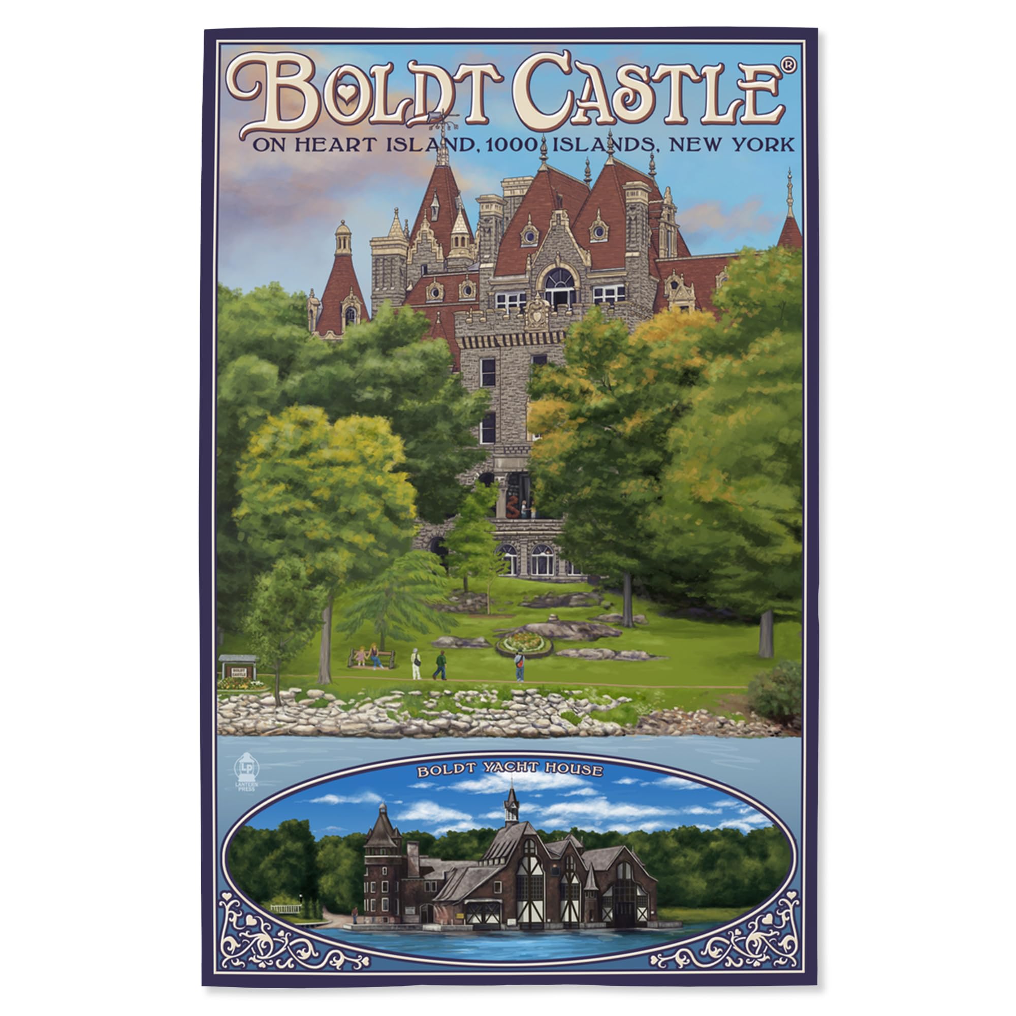 Lantern Press 16x24 Inch Giclee Print - Thousand Islands New York Landscape Art Featuring Boldt Castle | Premium Wall Decor for Living Room, Bedroom & Office