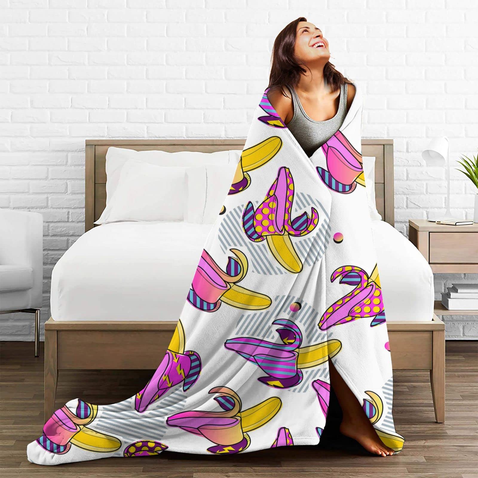 Graffiti Art Fleece Throw Blanket - Ultra Soft Flannel Blanket for Couch, Sofa & Bed - Cozy Youth & Adult Home Decor - Perfect for Living Room, Dorm & Gift Giving