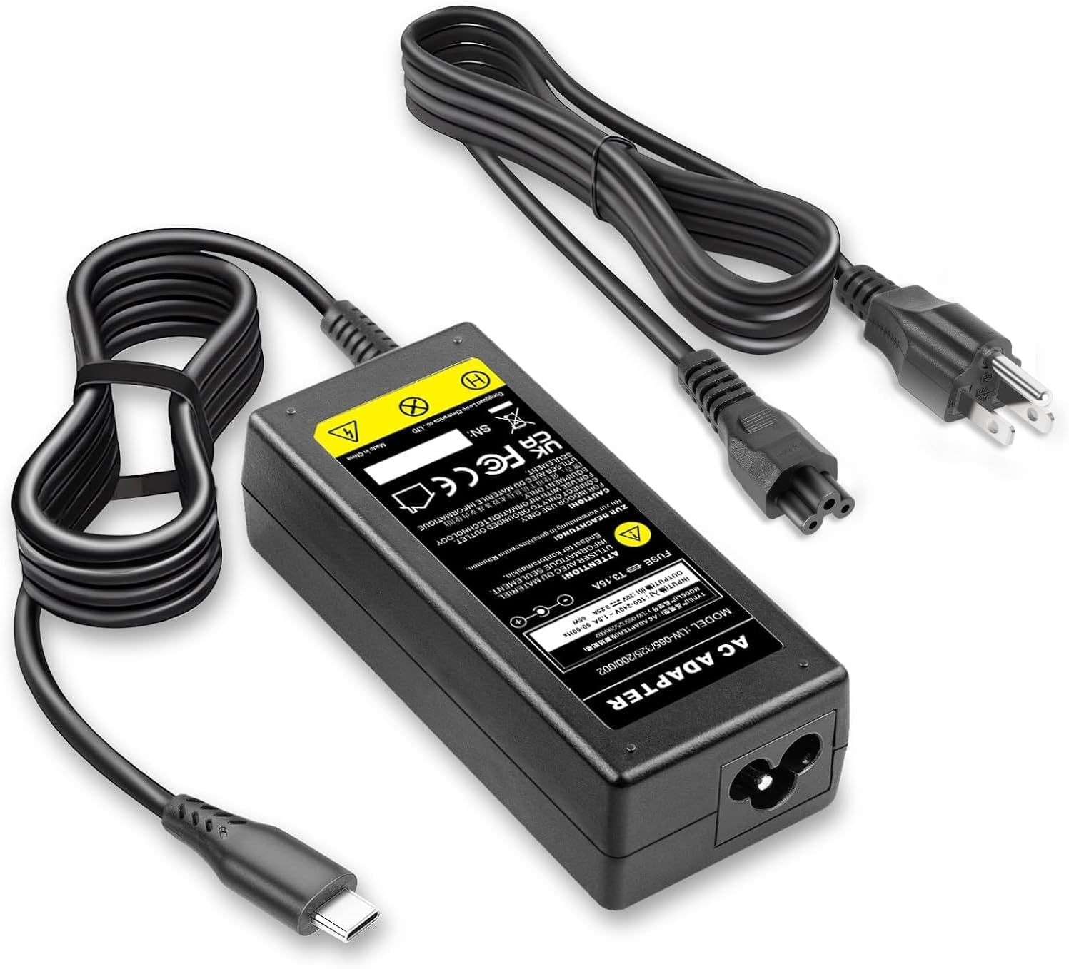 65W USB-C Fast Charger for Chromebook, ThinkPad, Yoga, Dell, Acer & More - Universal Type C Laptop Charger Adapter for Work, Travel & Home Office