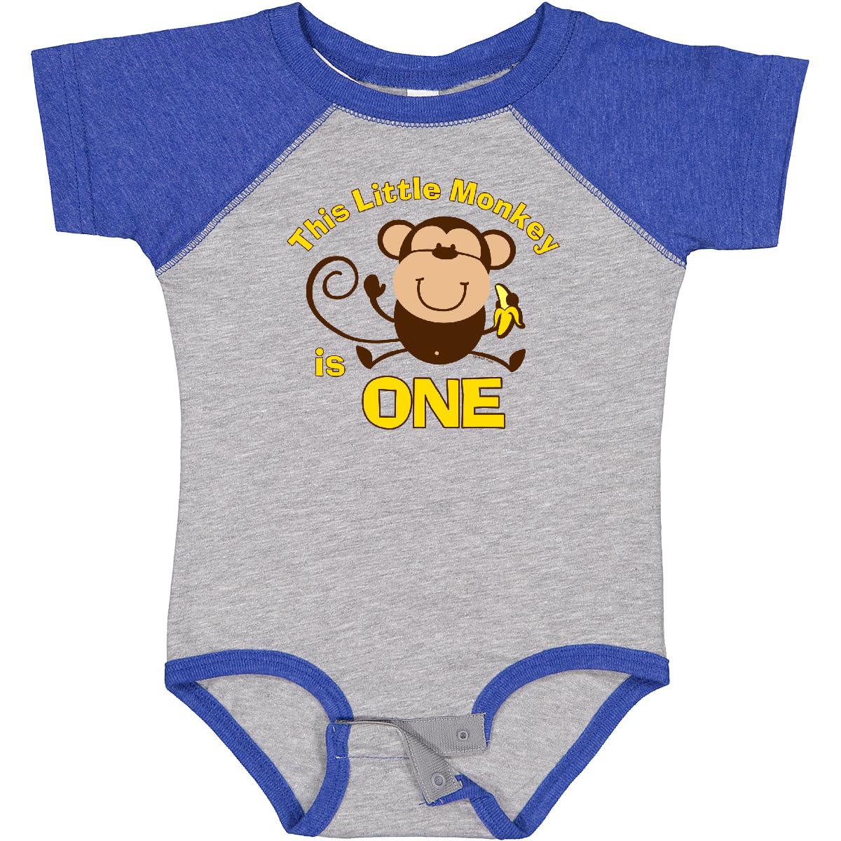 Inktastic Little Monkey 1st Birthday Bodysuit for Baby Boys - Cute Outfit for First Birthday Party & Photo Shoots