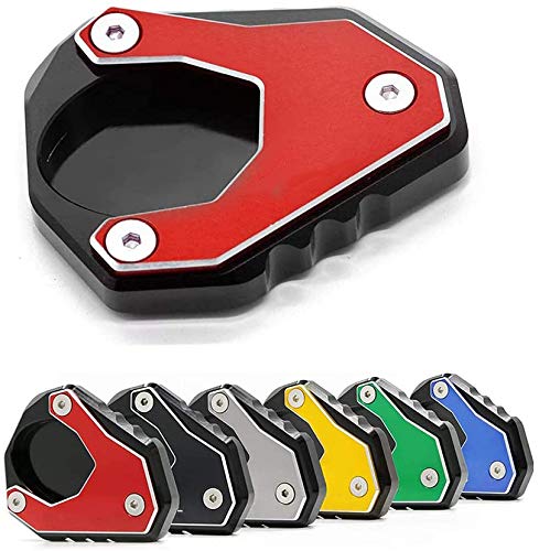 Worldmotop Motorcycle Kickstand Pad Support - Universal Side Stand Foot Plate for Kawasaki Ninja 400 (2018-2019) & Other Bikes - Durable Non-Slip Red Kickstand Pad - Perfect for Parking on Hot Pavement, Soft Ground & Garage Use