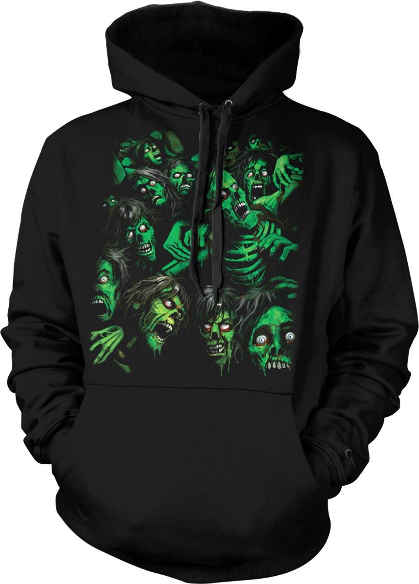 Pile of Zombies Hooded Sweatshirt - Halloween Horror Graphic Pullover Hoodie for Men & Women | Perfect for Cosplay, Horror Conventions & Scary Movie Nights