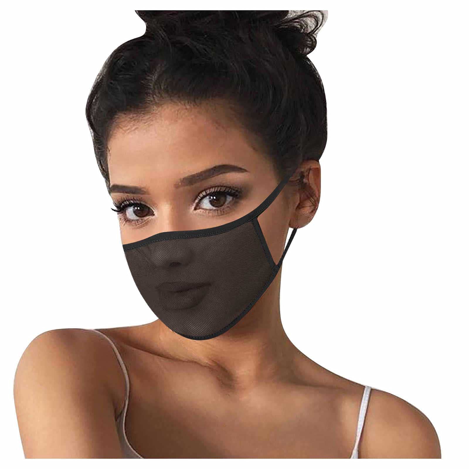 Lojito 1PC Unisex Breathable Mesh Face Mask - Washable & Reusable Hollow Design for Adults - Perfect for Outdoor Activities, Travel & Daily Protection