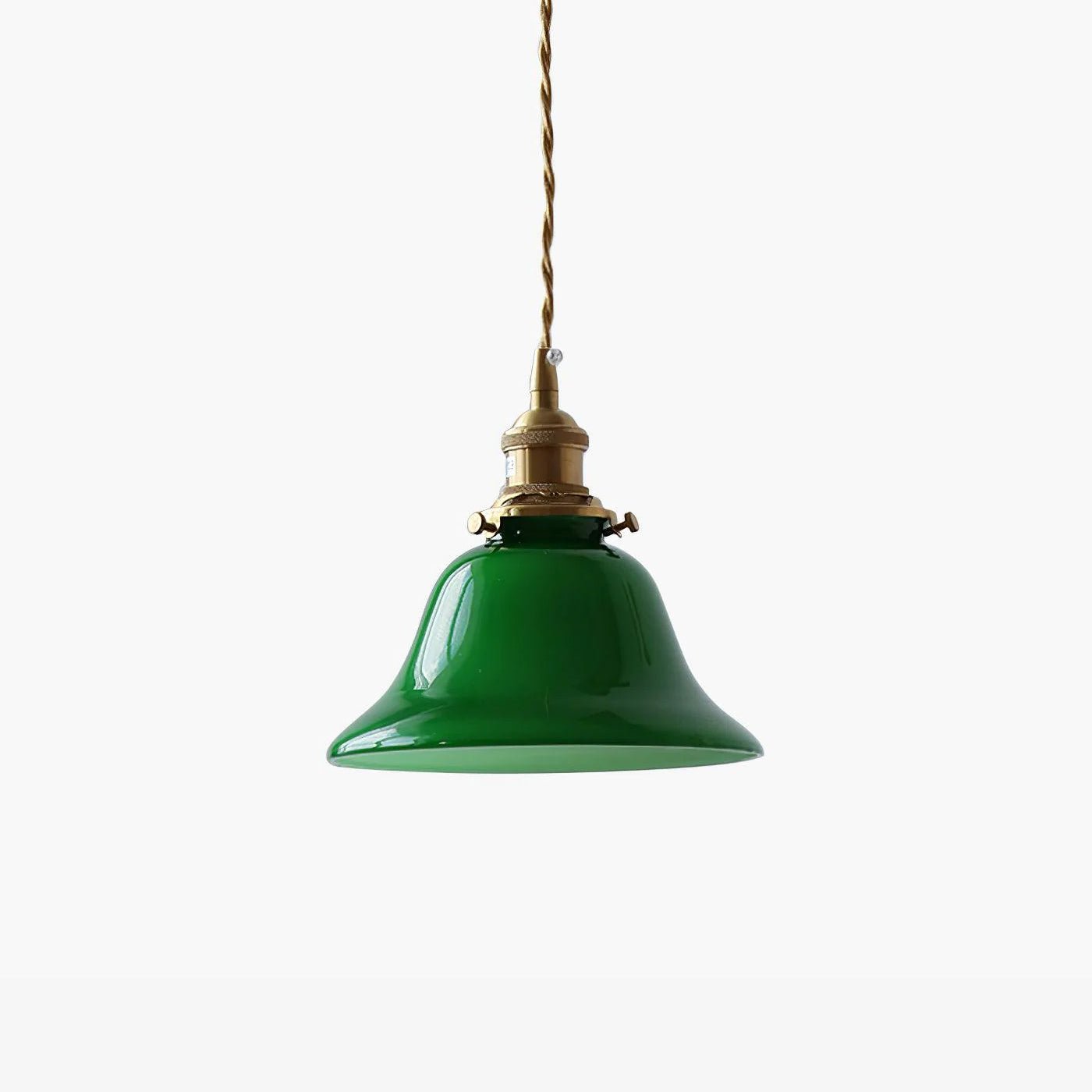 Vintage Green Bell Pendant Light Fixture - Industrial Farmhouse Ceiling Lamp for Kitchen Island, Dining Room & Bedroom Decor