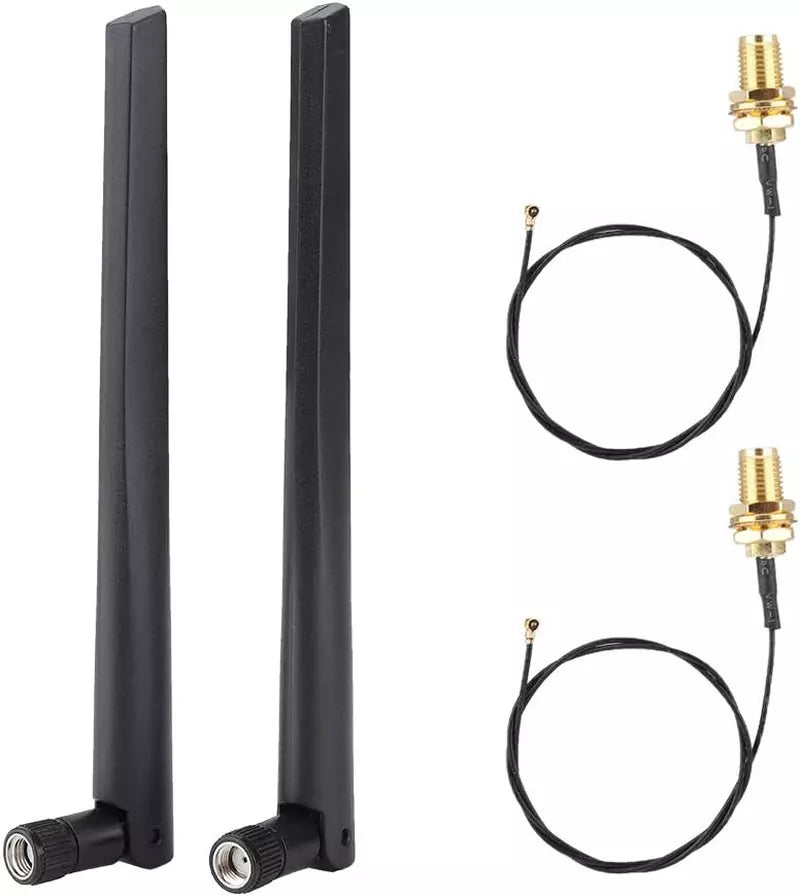 High Gain 5dBi External WiFi Antenna for M.2 NGFF Network Card - Long Range Wireless Signal Booster - Perfect for Gaming, Streaming & Home Office Setup