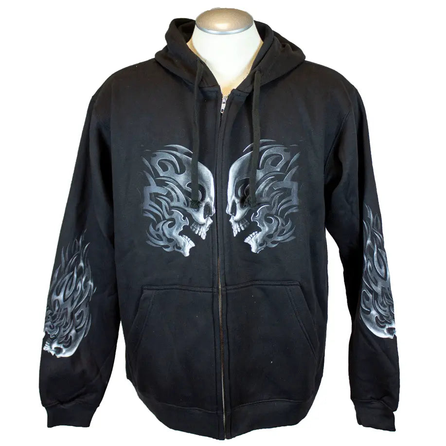 BOL Men's Skull Print Zipper Hoodie - Stylish Streetwear for Casual Outfits & Urban Fashion