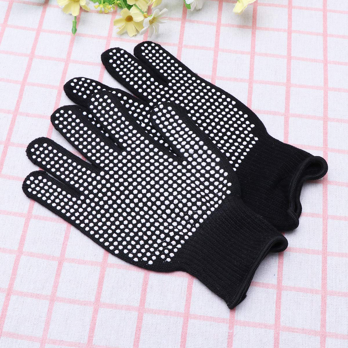 Beaupretty Heat-Resistant Oven Gloves for Cooking & Hair Styling - Thermal Protection for Baking, Grilling & Curling Iron Use - Black