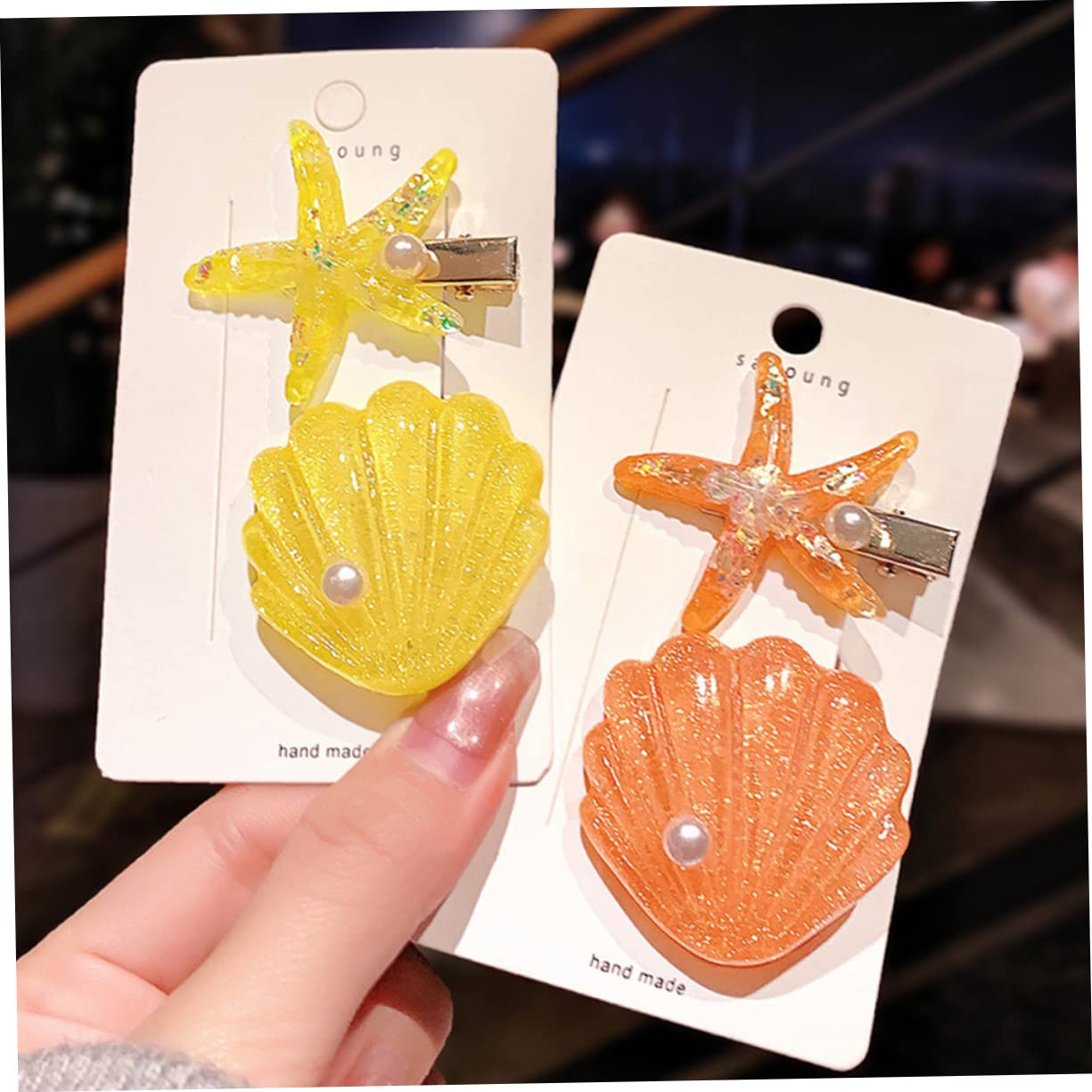 Mermaid Hair Clips 4Pcs - Seashell Barrettes for Girls, Styling Accessories for Beach & Party