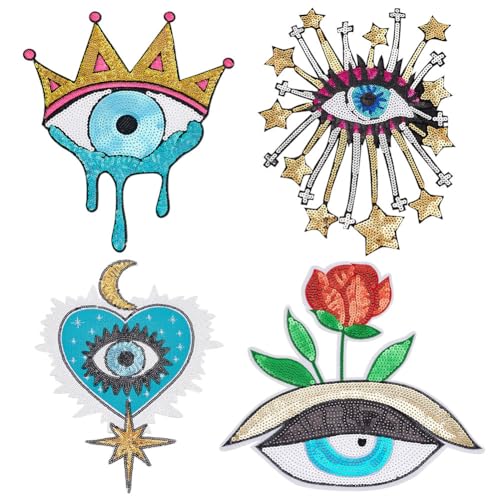 Blue Evil Eye Beaded Patches