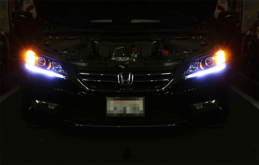 13-15 Honda Accord Sedan LED DRL Headlights - Bright White Daylight Running Lights with Easy Installation - Upgrade for Night Driving & Enhanced Visibility