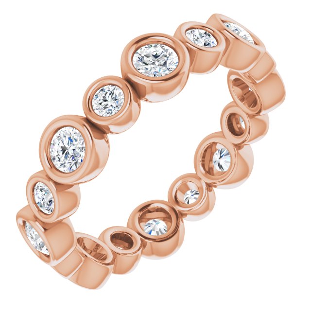 1.15 Carat Round Diamond Eternity Band - Bezel Set Stackable Wedding Ring for Women - Perfect for Anniversary, Engagement & Everyday Elegance