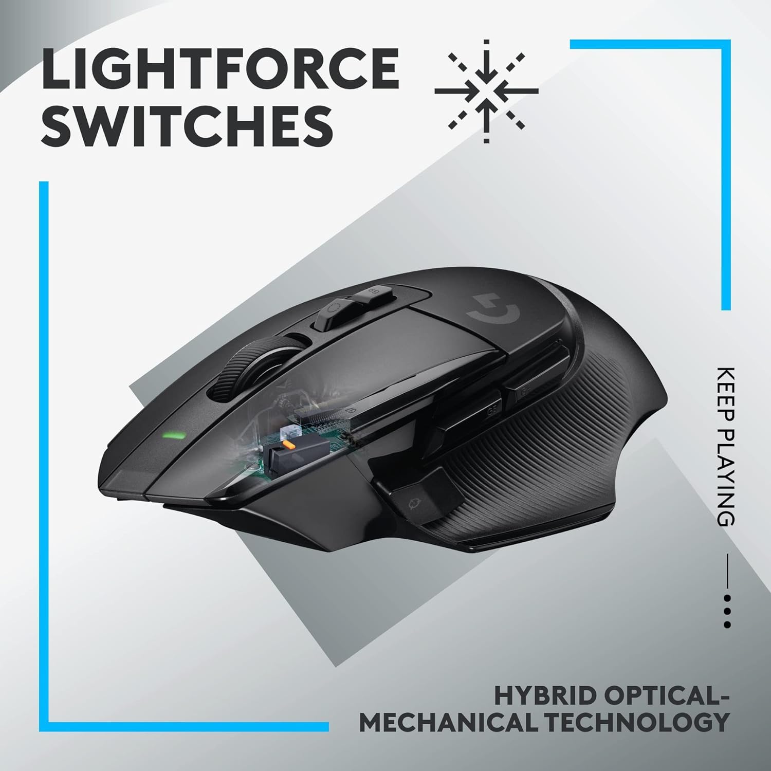 Logitech G502 X Lightspeed Wireless Gaming Mouse - LIGHTFORCE Hybrid Optical-Mechanical Switches, Hero 25K Sensor, PC & Mac Compatible (Windows/macOS) - Black (Renewed) - Perfect for FPS, MOBA & Esports Gaming