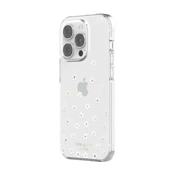 Kate Spade New York iPhone 14 Pro Case - Floral Transparent Hard Cover - Perfect for Work, Travel & Everyday Protection