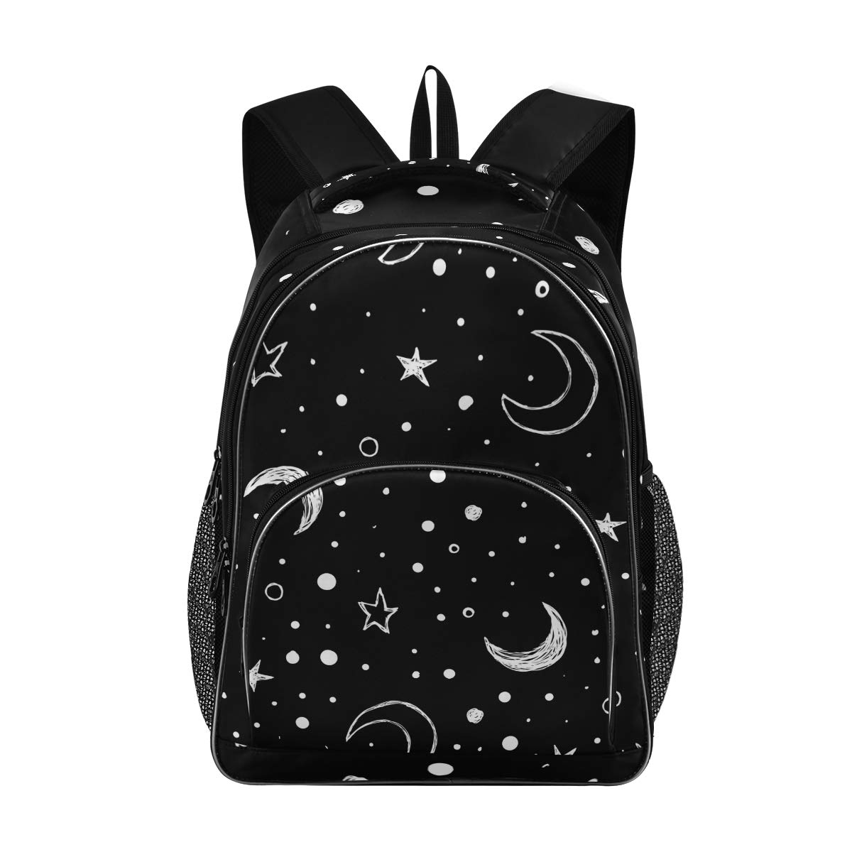ALAZA Doodle Night Sky Moon Stars Backpack - Cute School Bag for Teens & Kids, Lightweight Daypack for Elementary Students, Durable Book Bag for Travel & Daily Use - Perfect for School, College, Hiking & Outdoor Activities