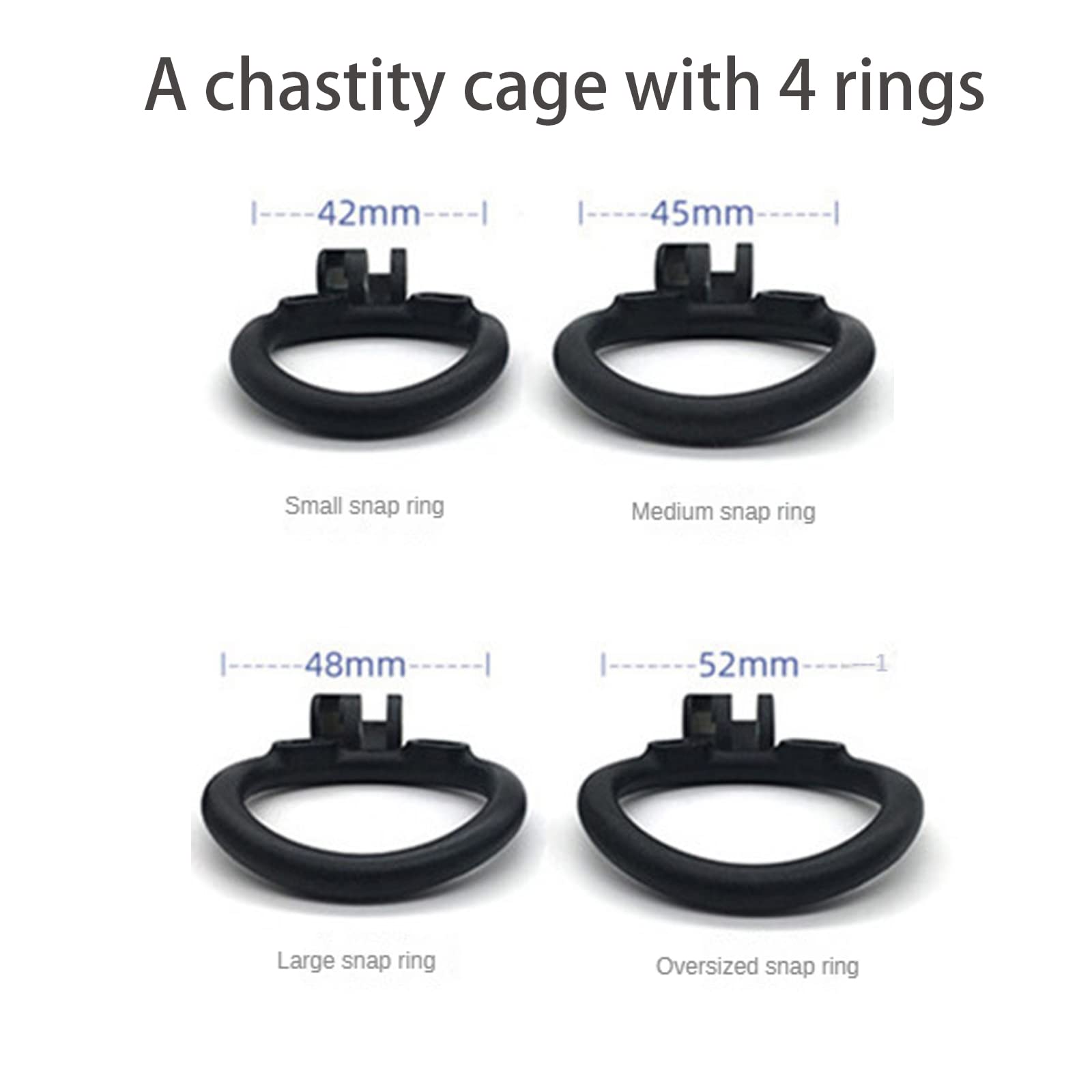 Cobra 2.0 Resin Cock Cage Chastity Device - 4 Ring Sizes for Comfortable Fit - Nano Size Male Chastity Device for Penis Training & Locktober - Perfect for BDSM, Couples Play & Long-Term Wear