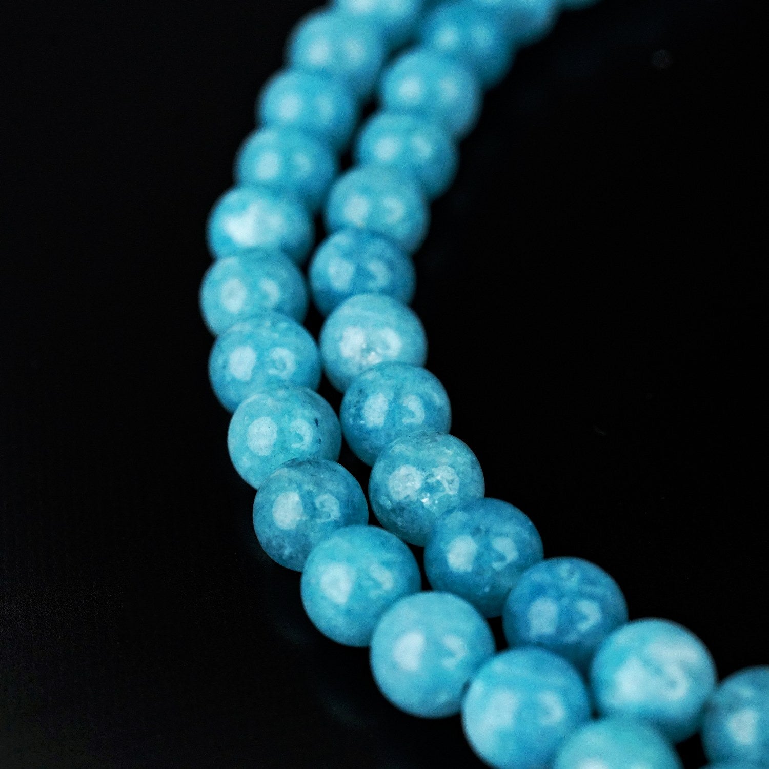 Blue Quartz Islamic Prayer Beads - 99 Sphere Cut Beads for Tasbih, Dhikr & Meditation | Durable & Elegant Muslim Rosary for Daily Worship, Stress Relief & Spiritual Connection