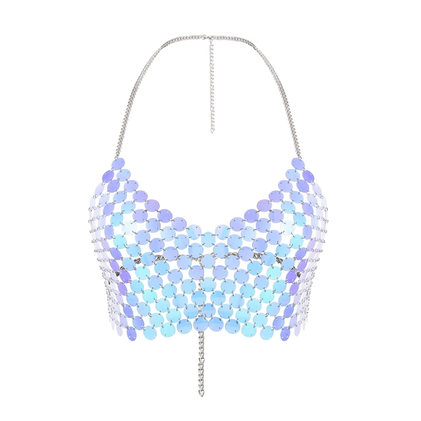 Aooaz Women's Body Chain Jewelry - Multicolor Alloy Hollow Round Sequins Body Jewelry for Women & Girls | Perfect for Parties, Beach Wear, and Fashion Gifts