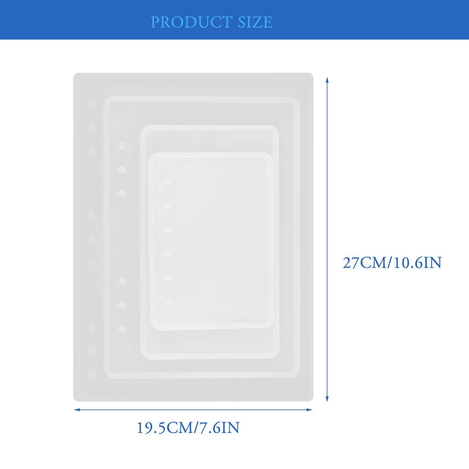 EXCEART 4-Piece DIY Epoxy Notebook Mold Set - Clear Casting Metal Molds for Custom Resin Planners, Journals & Ornaments - Perfect for Crafting, Scrapbooking & Unique Gift Making