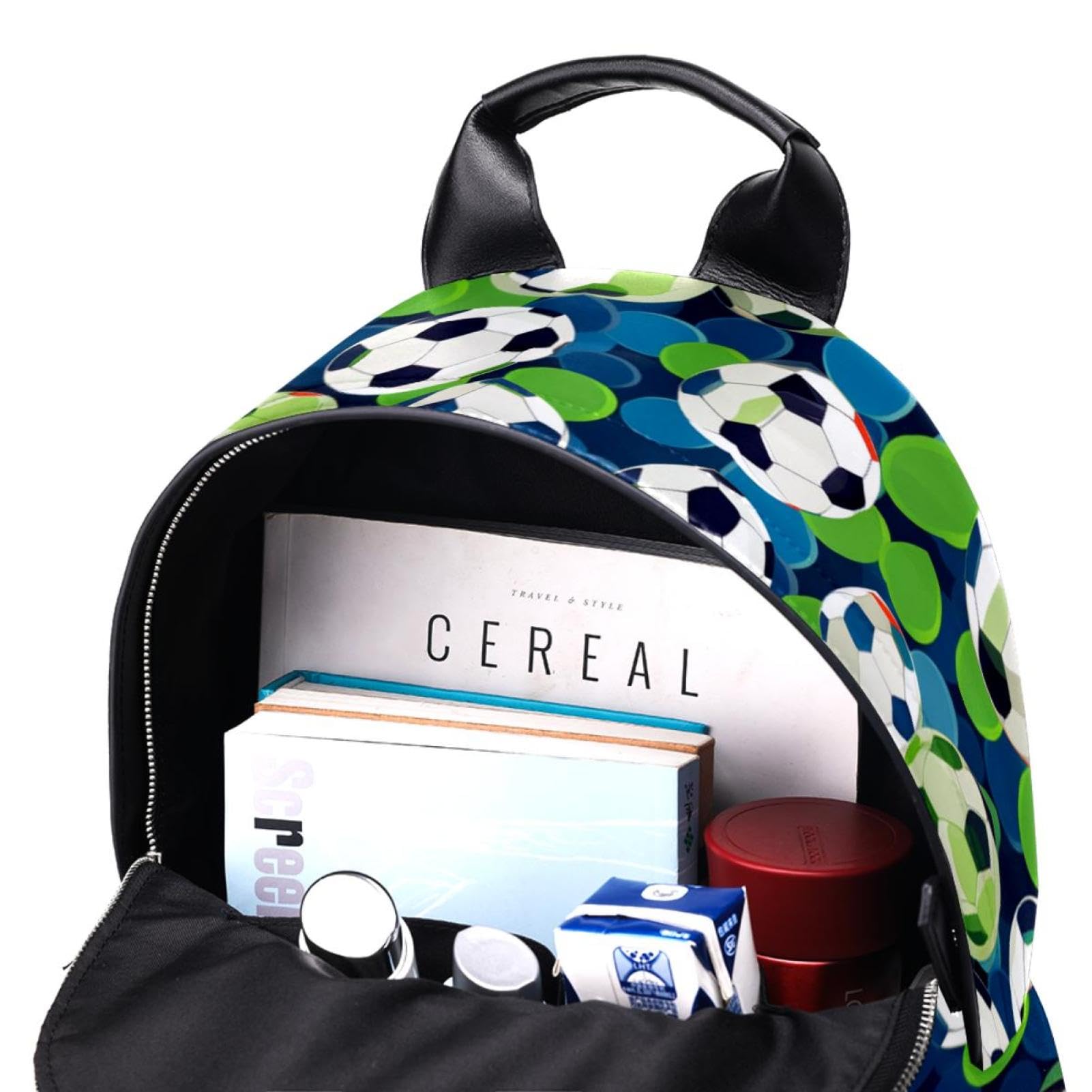 Men's & Women's Travel Backpack with Floral Soccer Ball Design - Lightweight Durable Carry-On Backpack for Hiking, Gym, School & Daily Commute