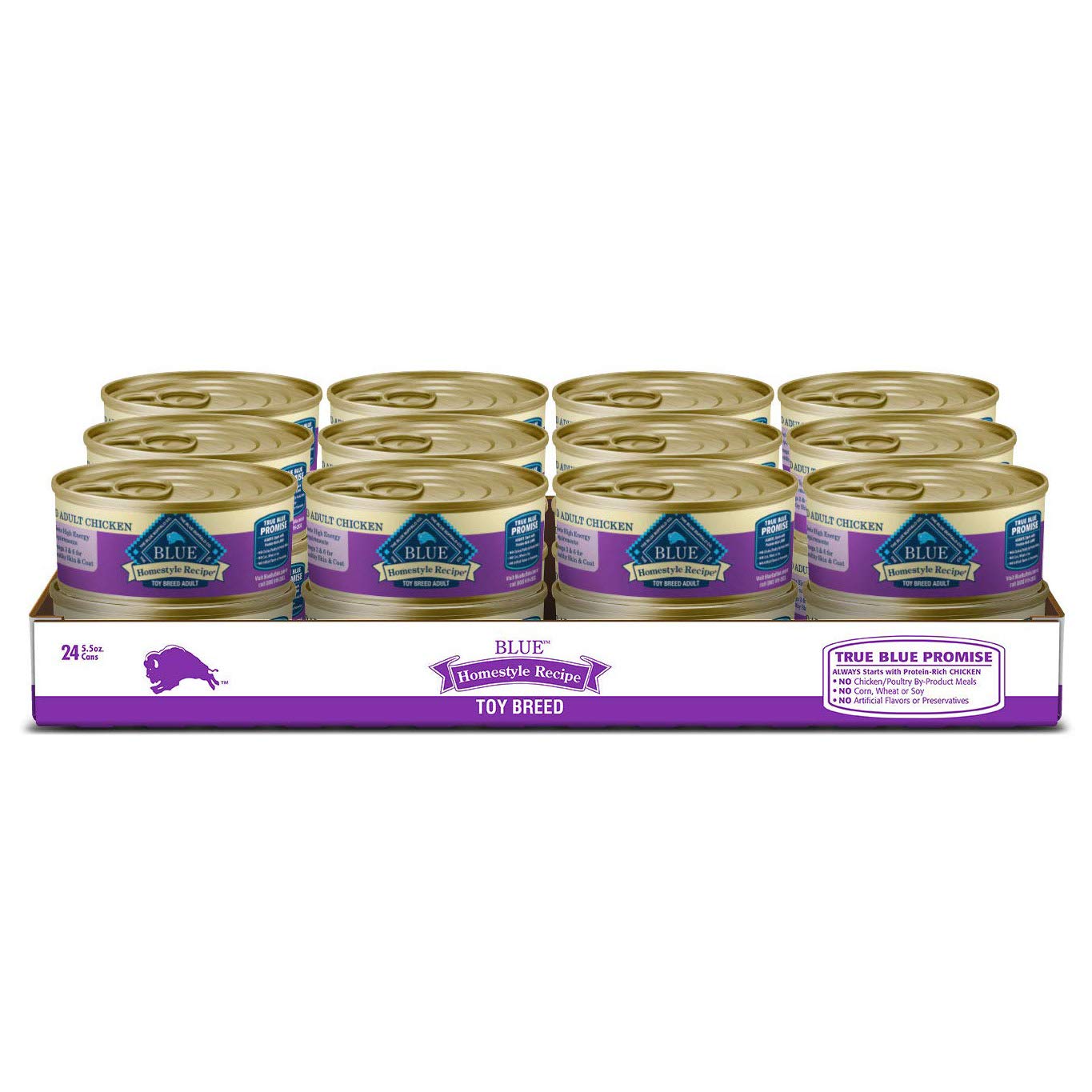 Blue Buffalo Wet Dog Food - Chicken for Toy Breeds (24 Pack) - Perfect for Small Dogs at Home