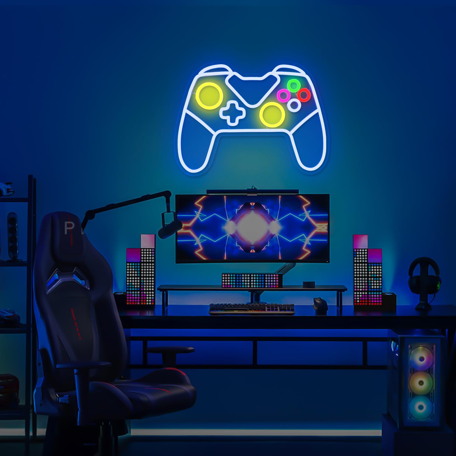 Gaming Neon Sign - LED Gamepad Light for Room Decor, Perfect for Bedroom & Gifts