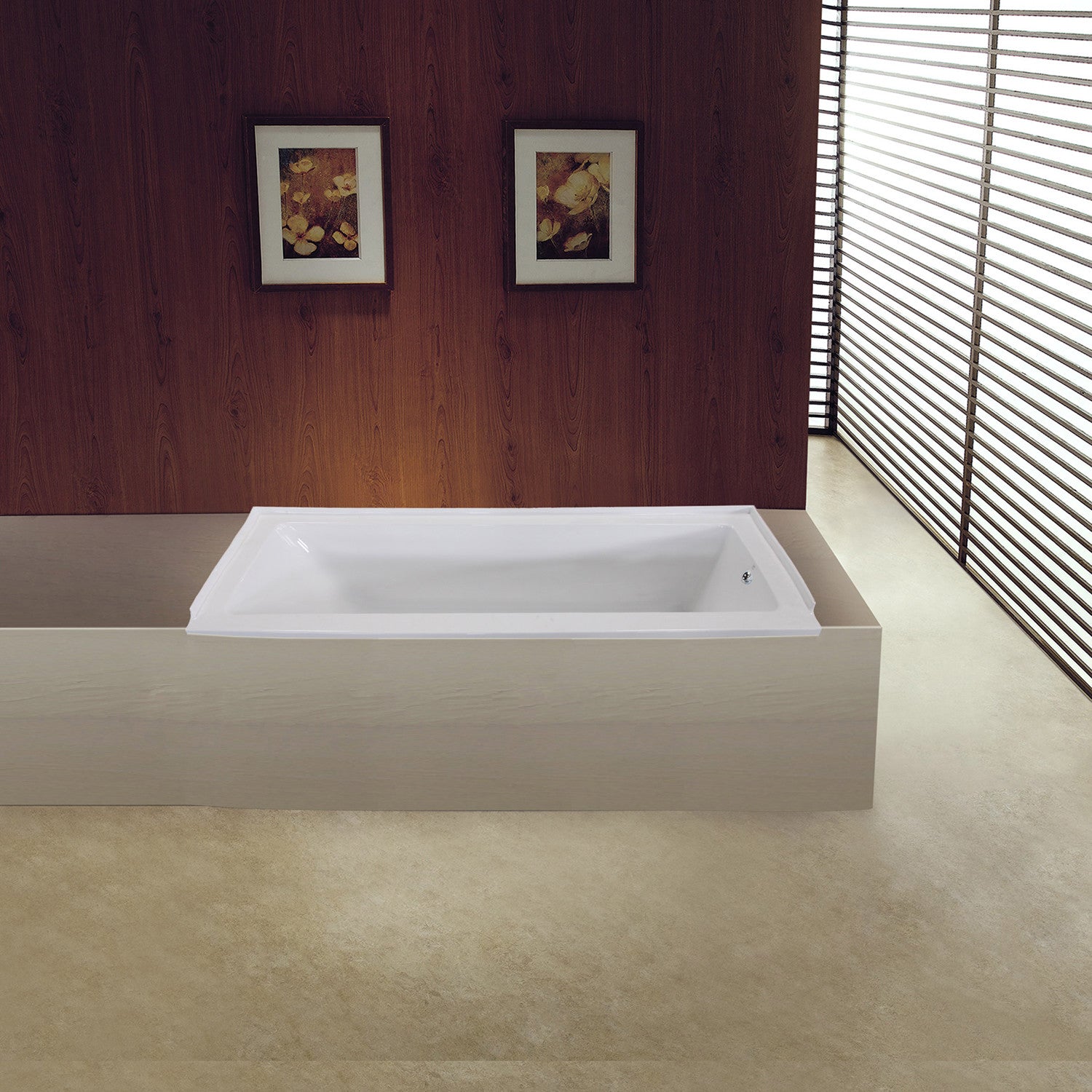 Aqua Eden 60 Inch Acrylic Rectangular Drop-In Bathtub - Right Hand Drain, Glossy White - Perfect for Modern Bathroom Renovations & Spa-Like Relaxation