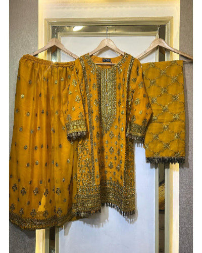 Sunflower Yellow Georgette Designer Palazzo Suit Set - Elegant Women's Party Wear for Weddings, Festivals & Special Occasions