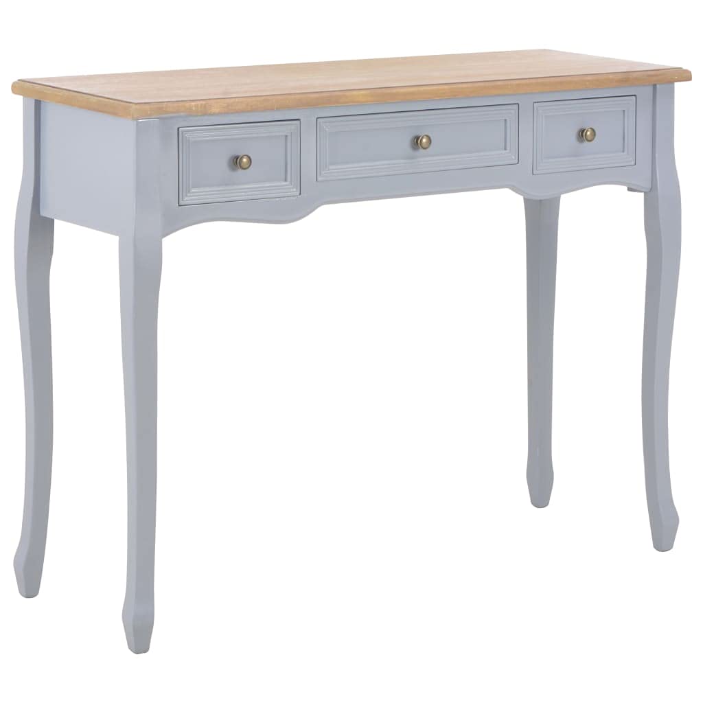 ROSEBEAR 3-Drawer Dressing Console Table - Gray Coffee & Snack Side Table for Living Room, Bedroom or Hallway | Perfect for Makeup Vanity, Entryway Storage & Coffee Table Use