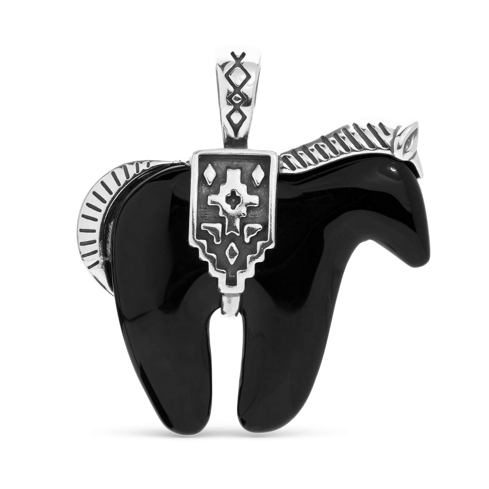Sterling Silver Horse Pendant Enhancer for Women - Choose Your Gemstone Color | Western Jewelry for Cowgirl Style & Everyday Wear