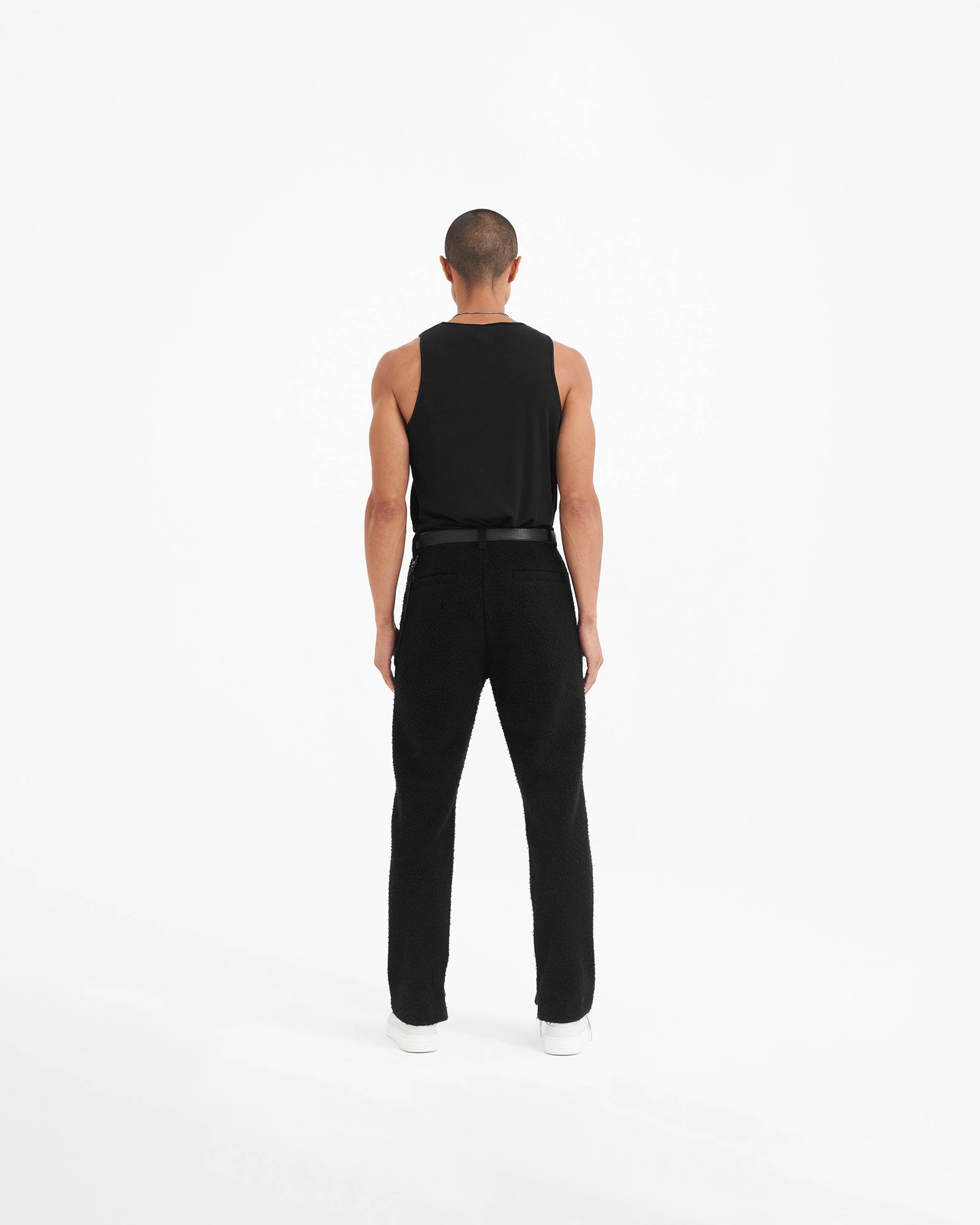 Premium Textured Wool Tailored Pants for Women - Black | Slim Fit Office Trousers | Business Casual & Workwear Essentials