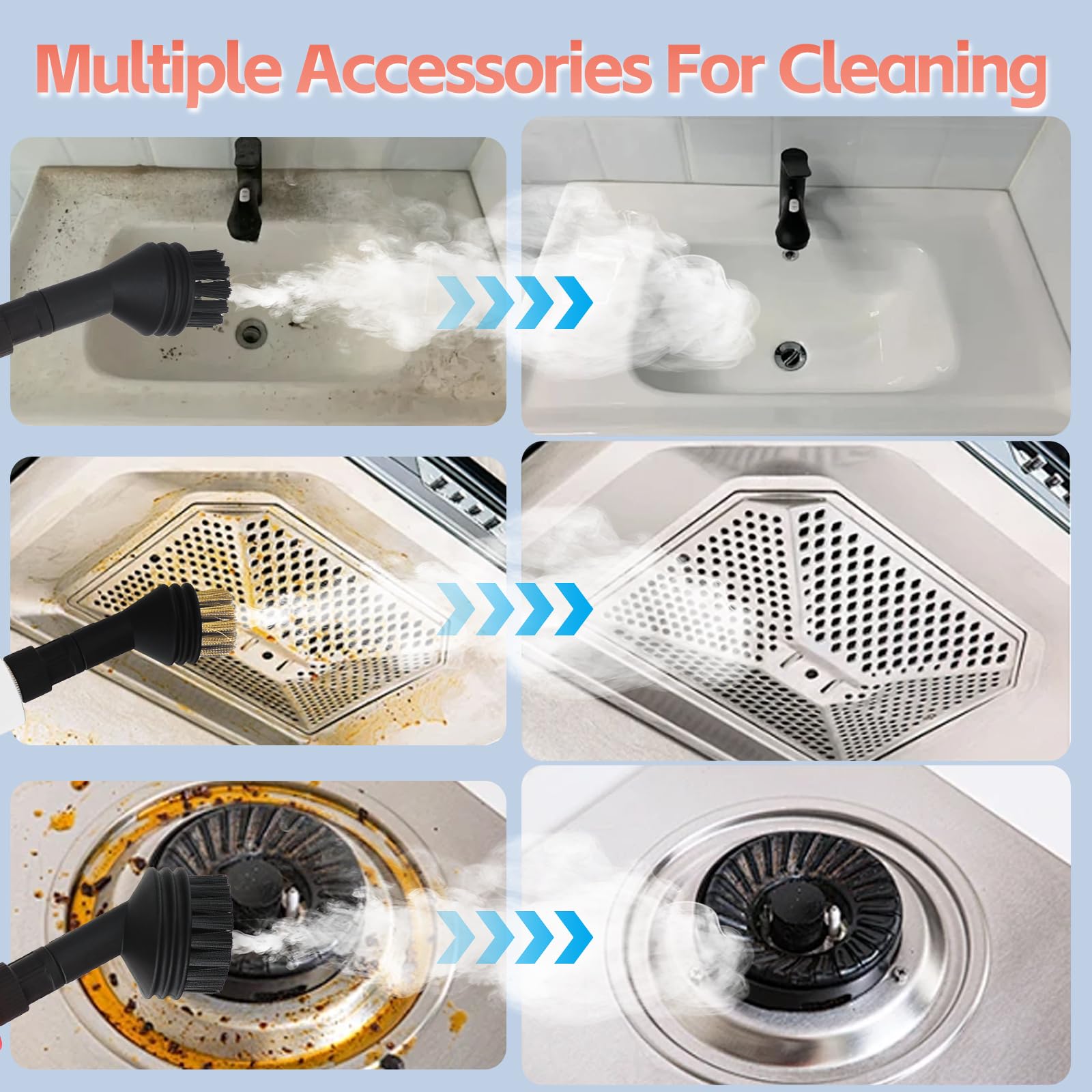 Handheld Steamshot Cleaner with Smart Touch Screen - 1100ML High Pressure Steamer for Home, Car & Kitchen Cleaning | Portable Steam Cleaner for Bathroom, Shower & Household Surfaces | Perfect for Deep Cleaning Grout, Tiles, Upholstery & Hard-to-Reach Areas