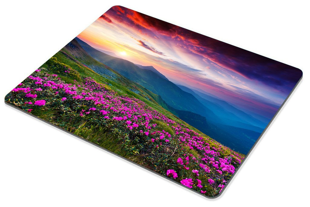 Smooffly Custom Gaming Mouse Pad - Carpathian Nature Purple Flowers Meadow Mountain Scenic Design - Extra Large Non-Slip Mousepad - Perfect Gift for Gamers & Office Use - Ideal for PC, Laptop, Gaming Setup & Home Office Workspace
