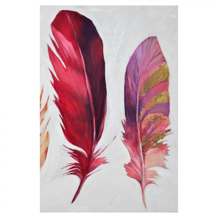 Feather Bliss Painting OL1418 - Handmade Canvas Wall Art for Home Decor, Living Room, Bedroom & Office | Perfect Gift for Housewarming, Wedding & Birthday