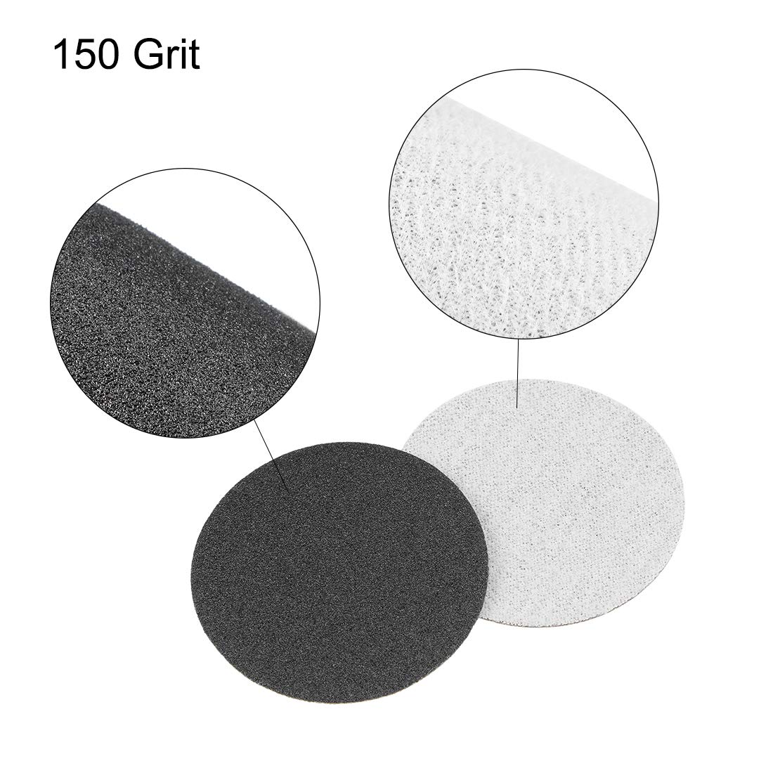 uxcell 2-Inch Hook and Loop Sanding Discs - 100 Pcs Wet/Dry Silicon Carbide 150 Grit Sandpaper for Wood, Metal & Auto Polishing - Perfect for DIY Projects & Professional Use