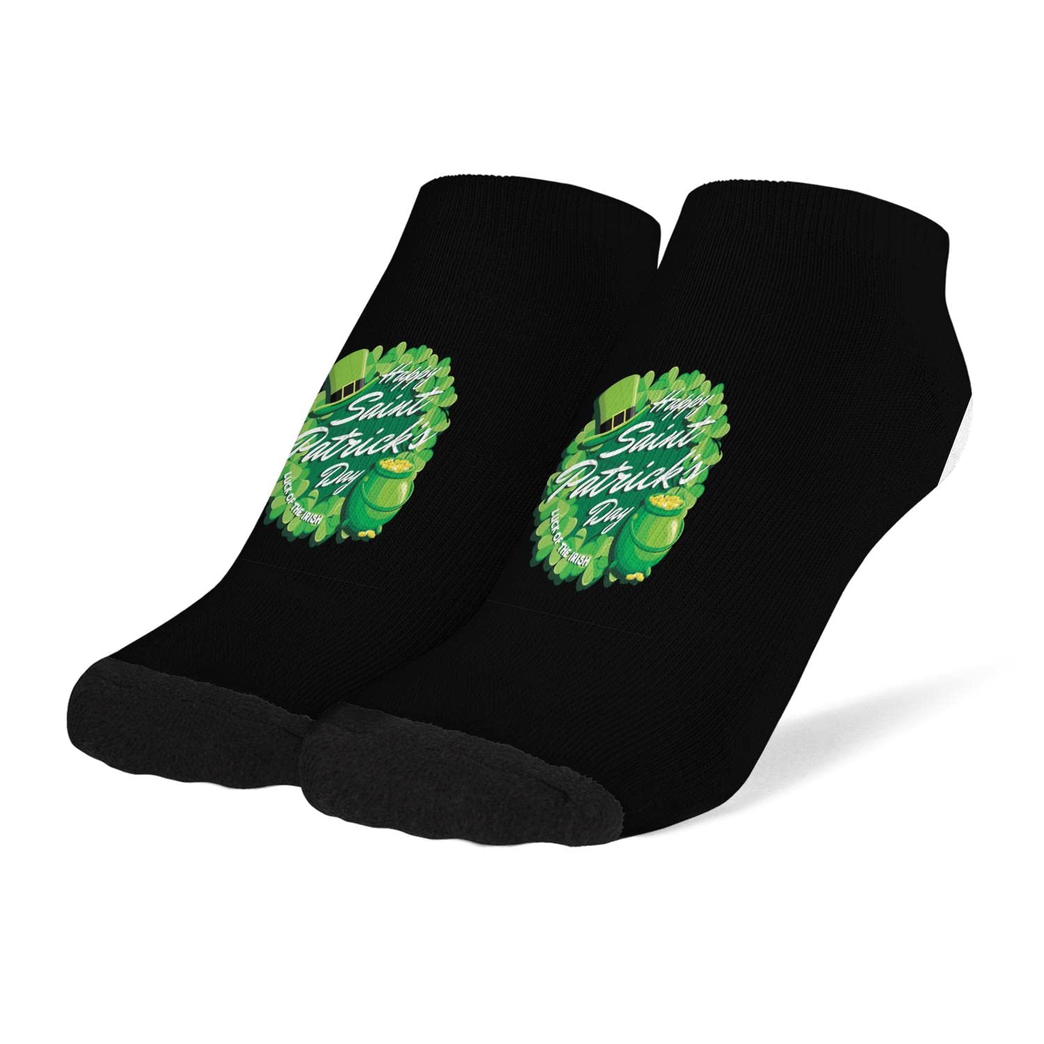 St. Patrick's Day Women's Ankle Socks - Cute Low Compression Shamrock Socks for Women - Perfect for Irish Festivals, Themed Parties & Lucky Outfits