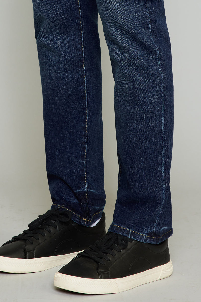 Liam Medium Wash Slim Straight Men's Jeans - Comfortable & Stylish Denim Pants for Casual Wear & Everyday Outfits