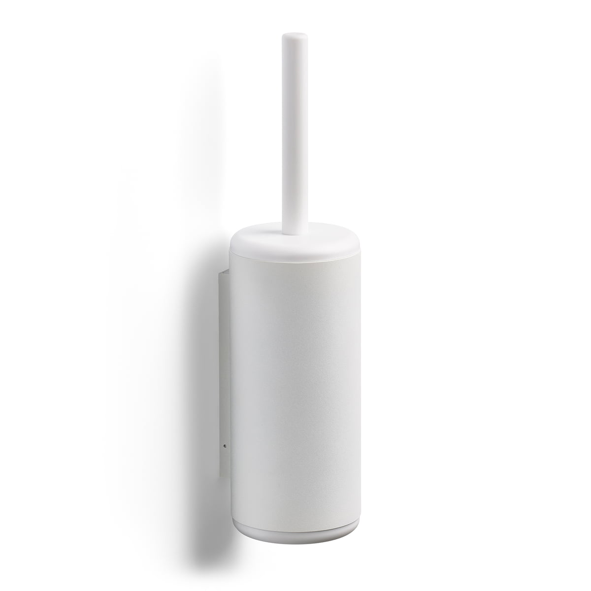 ZONE DENMARK Wall-Mounted Rim Toilet Brush - 10cm Diameter x 21cm Height, White - Perfect for Modern Bathrooms & Small Spaces