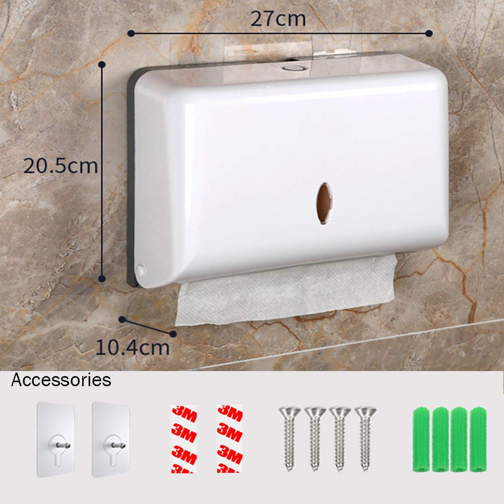 Commercial Paper Towel Dispenser Wall Mount - White C-Fold/Multifold Bathroom & Kitchen Tissue Holder - Heavy Duty Stainless Steel for Restaurants, Offices & Public Washrooms