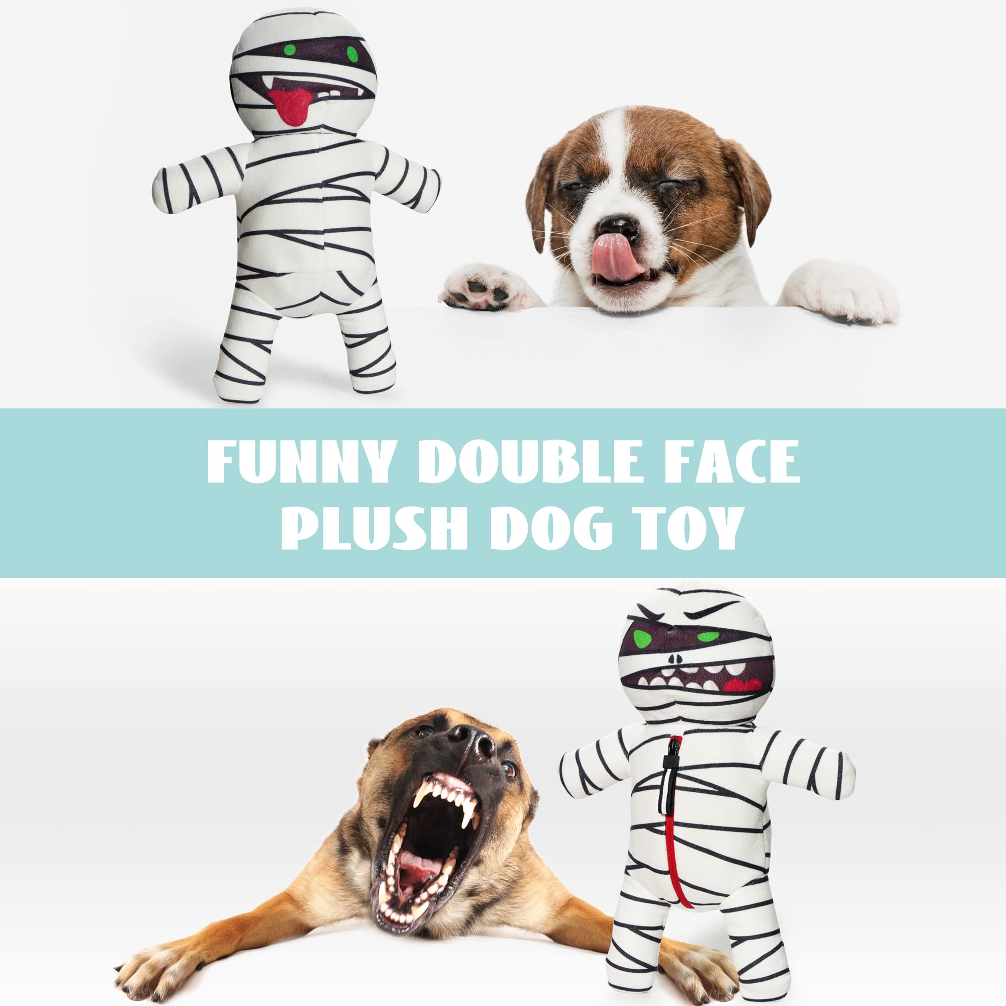Halloween Zombie Mummy Dog Chew Toy with Squeaker & Organs - Funny Interactive Plush Puzzle Toy for Puppy Training, Small & Medium Dogs - Perfect for Hide & Seek Games and Halloween Pet Costume Parties