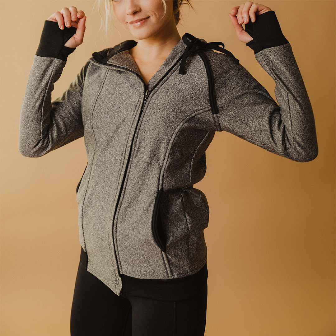 Cascade Jacket for Men & Women - Lightweight Waterproof Windbreaker with Hood - Heather Grey Outdoor Hiking & Travel Jacket
