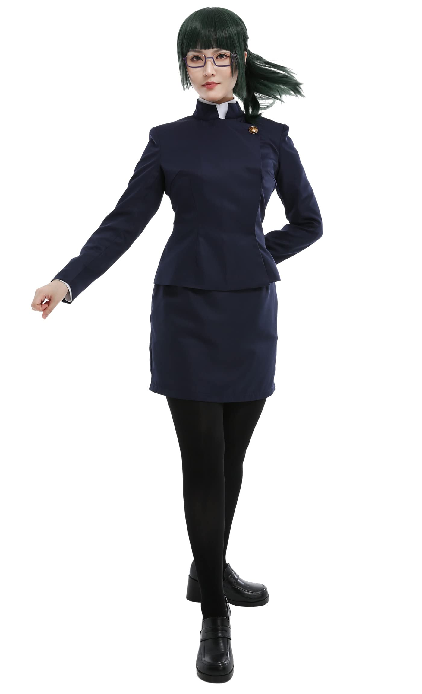 Haikyuu Maki Cosplay Costume - Japanese Anime JK Uniform Set with Coat, Skirt, Shirt & Stockings | Perfect for Cosplay Events, Halloween & Anime Conventions